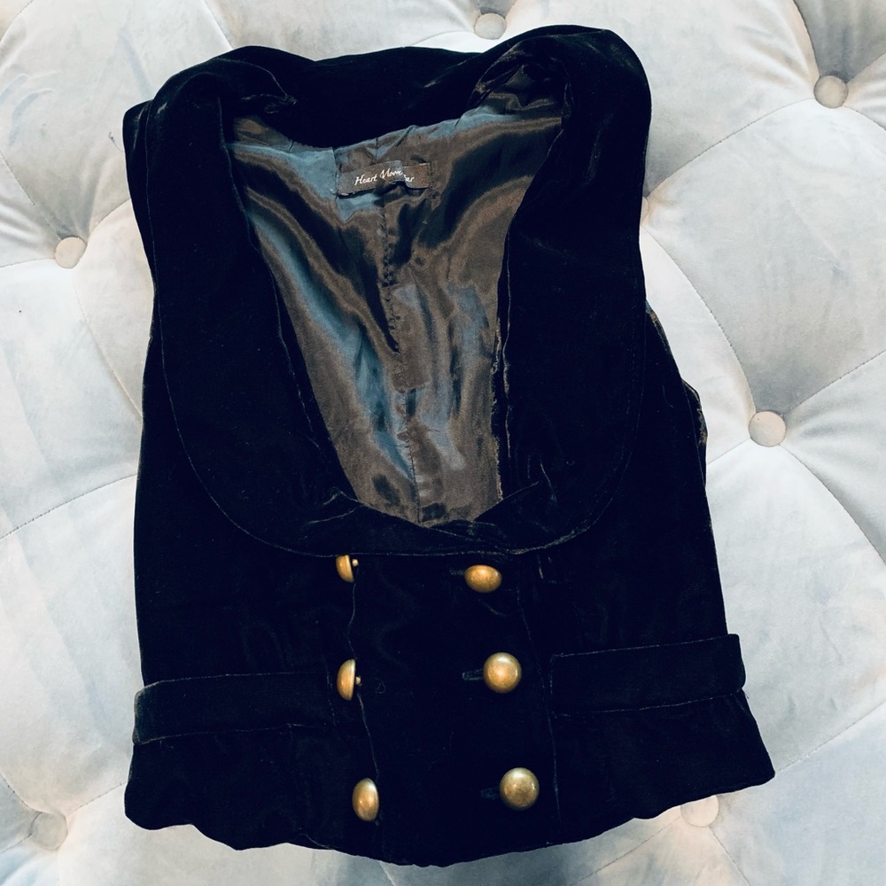 Black Velvet Cropped Vest